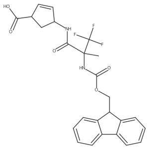 4-[2-({[(9H-fluoren-9-yl)methoxy]carbonyl}amino)-3,3,3-trifluoro-2-methylpropanamido]cyclopent-2-ene-1-carboxylic acid结构式