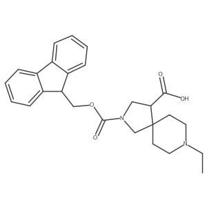 8-ethyl-2-{[(9H-fluoren-9-yl)methoxy]carbonyl}-2,8-diazaspiro[4.5]decane-4-carboxylic acid结构式