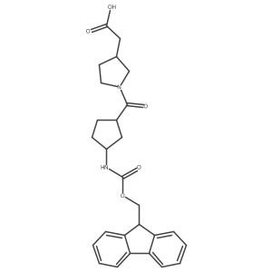 2-{1-[3-({[(9H-fluoren-9-yl)methoxy]carbonyl}amino)cyclopentanecarbonyl]pyrrolidin-3-yl}acetic acid Structure