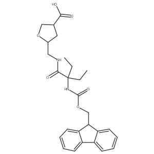 5-{[2-ethyl-2-({[(9H-fluoren-9-yl)methoxy]carbonyl}amino)butanamido]methyl}oxolane-3-carboxylic acid结构式