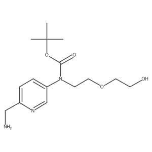 tert-butyl N-[6-(aminomethyl)pyridin-3-yl]-N-[2-(2-hydroxyethoxy)ethyl]carbamate结构式