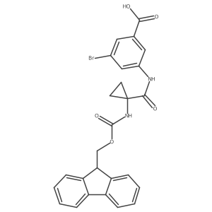 3-bromo-5-[1-({[(9H-fluoren-9-yl)methoxy]carbonyl}amino)cyclopropaneamido]benzoic acid Structure