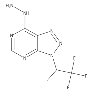 7-hydrazinyl-3-(1,1,1-trifluoropropan-2-yl)-3H-[1,2,3]triazolo[4,5-d]pyrimidine结构式