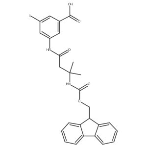 3-[3-({[(9H-fluoren-9-yl)methoxy]carbonyl}amino)-3-methylbutanamido]-5-iodobenzoic acid结构式