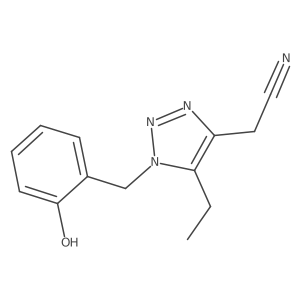 2-{5-ethyl-1-[(2-hydroxyphenyl)methyl]-1H-1,2,3-triazol-4-yl}acetonitrile结构式