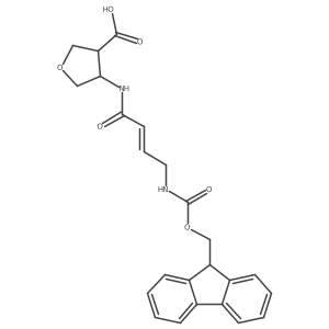 4-[4-({[(9H-fluoren-9-yl)methoxy]carbonyl}amino)but-2-enamido]oxolane-3-carboxylic acid Structure