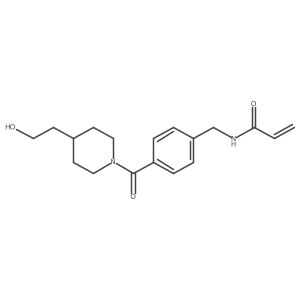N-[[4-[4-(2-Hydroxyethyl)piperidine-1-carbonyl]phenyl]methyl]prop-2-enamide结构式