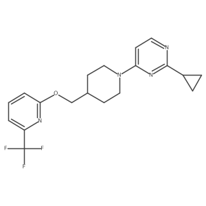 2-Cyclopropyl-4-[4-({[6-(trifluoromethyl)pyridin-2-yl]oxy}methyl)piperidin-1-yl]pyrimidine结构式