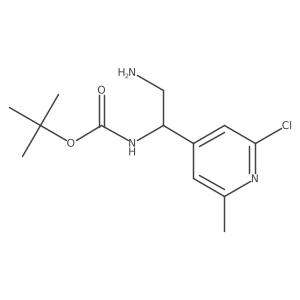 tert-butyl N-[2-amino-1-(2-chloro-6-methylpyridin-4-yl)ethyl]carbamate Structure