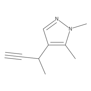 4-(but-3-yn-2-yl)-1,5-dimethyl-1H-pyrazole结构式