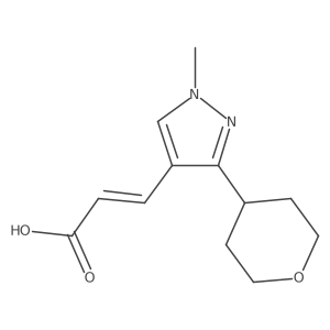 3-[1-methyl-3-(oxan-4-yl)-1H-pyrazol-4-yl]prop-2-enoic acid Structure