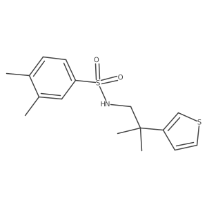 3,4-dimethyl-N-(2-methyl-2-(thiophen-3-yl)propyl)benzenesulfonamide结构式