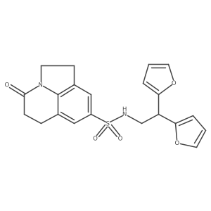 N-(2,2-di(furan-2-yl)ethyl)-4-oxo-1,2,5,6-tetrahydro-4H-pyrrolo[3,2,1-ij]quinoline-8-sulfonamide Structure