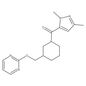 (2,5-Dimethylpyrazol-3-yl)-[3-(pyrimidin-2-yloxymethyl)piperidin-1-yl]methanone Structure