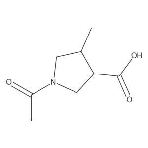 (3R,4R)-1-acetyl-4-methylpyrrolidine-3-carboxylic acid结构式