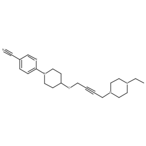 6-[4-[4-(4-Ethylpiperazin-1-yl)but-2-ynoxy]piperidin-1-yl]pyridine-3-carbonitrile结构式