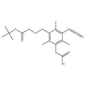 2-(3-Azido-5-{[2-(tert-butoxy)-2-oxoethoxy]methyl}-2,4,6-trimethylphenyl)acetic acid结构式
