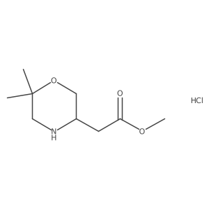 Methyl 2-(6,6-dimethylmorpholin-3-yl)acetate;hydrochloride结构式