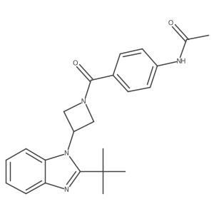 N-{4-[3-(2-tert-butyl-1H-1,3-benzodiazol-1-yl)azetidine-1-carbonyl]phenyl}acetamide Structure