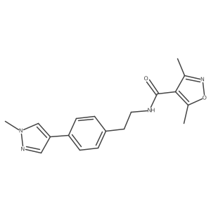 3,5-dimethyl-N-{2-[4-(1-methyl-1H-pyrazol-4-yl)phenyl]ethyl}-1,2-oxazole-4-carboxamide结构式