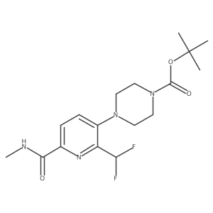 1,1-Dimethylethyl 4-[2-(difluoromethyl)-6-[(methylamino)carbonyl]-3-pyridinyl]-1-piperazinecarboxylate结构式