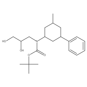 tert-butyl N-(2,3-dihydroxypropyl)-N-(3-methyl-5-phenylcyclohexyl)carbamate结构式