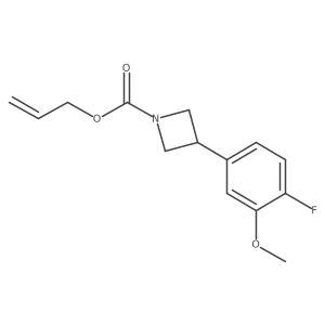 Prop-2-en-1-yl 3-(4-fluoro-3-methoxyphenyl)azetidine-1-carboxylate结构式