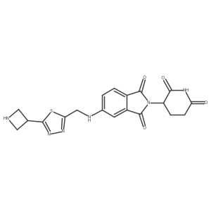 5-({[5-(azetidin-3-yl)-1,3,4-thiadiazol-2-yl]methyl}amino)-2-(2,6-dioxopiperidin-3-yl)-2,3-dihydro-1H-isoindole-1,3-dione结构式