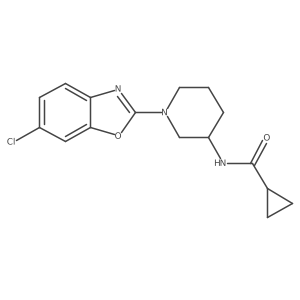 N-[1-(6-chloro-1,3-benzoxazol-2-yl)piperidin-3-yl]cyclopropanecarboxamide结构式