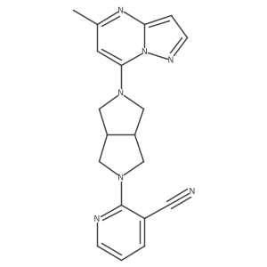 2-(5-{5-Methylpyrazolo[1,5-a]pyrimidin-7-yl}-octahydropyrrolo[3,4-c]pyrrol-2-yl)pyridine-3-carbonitrile结构式