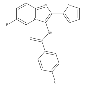4-chloro-N-[6-fluoro-2-(thiophen-2-yl)imidazo[1,2-a]pyridin-3-yl]benzamide Structure