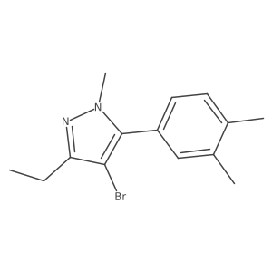4-bromo-5-(3,4-dimethylphenyl)-3-ethyl-1-methyl-1H-pyrazole结构式