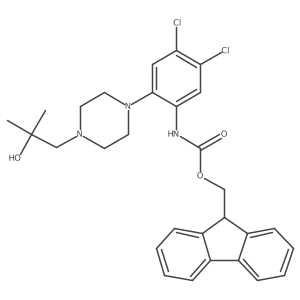 (9H-fluoren-9-yl)methyl N-{4,5-dichloro-2-[4-(2-hydroxy-2-methylpropyl)piperazin-1-yl]phenyl}carbamate Structure