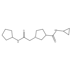 1-[(cyclopentylcarbamoyl)methyl]-N-cyclopropylpyrrolidine-3-carboxamide结构式