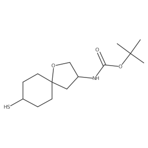 tert-Butyl (8-mercapto-1-oxaspiro[4.5]decan-3-yl)carbamate结构式