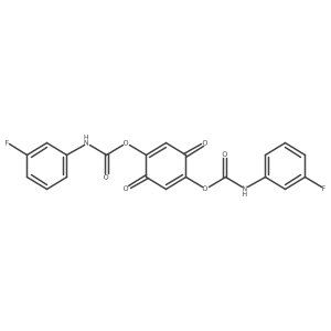 Carbamic acid, (3-fluorophenyl)-, 3,6-dioxo-1,4-cyclohexadiene-1,4-diyl ester Structure
