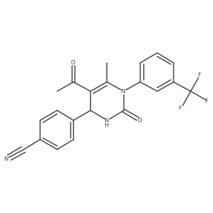 4-{5-Acetyl-6-methyl-2-oxo-1-[3-(trifluoromethyl)phenyl]-1,2,3,4-tetrahydro-4-pyrimidinyl}benzonitrile Structure