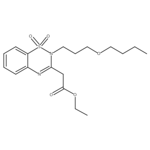 2H-1,2,4-Benzothiadiazine-3-acetic acid, 2-(3-butoxypropyl)-, ethyl ester, 1,1-dioxide Structure