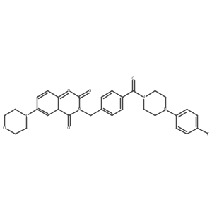 3-({4-[4-(4-Fluorophenyl)piperazine-1-carbonyl]phenyl}methyl)-6-(morpholin-4-yl)-2-sulfanylidene-1,2,3,4-tetrahydroquinazolin-4-one Structure