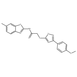 2-((3-(4-methoxyphenyl)-1,2,4-thiadiazol-5-yl)thio)-N-(6-methylbenzo[d]thiazol-2-yl)acetamide结构式