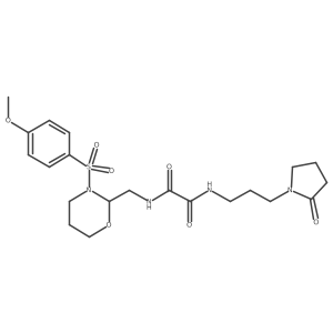 N1-((3-((4-methoxyphenyl)sulfonyl)-1,3-oxazinan-2-yl)methyl)-N2-(3-(2-oxopyrrolidin-1-yl)propyl)oxalamide结构式