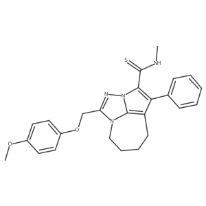 1-[(4-methoxyphenoxy)methyl]-N-methyl-4-phenyl-5,6,7,8-tetrahydro-2,2a,8a-triazacyclopenta[cd]azulene-3-carbothioamide Structure