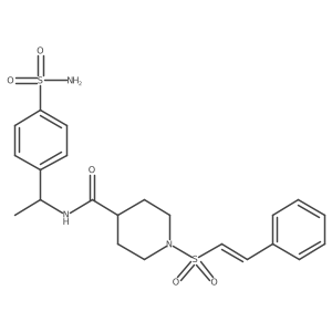 1-(2-phenylethenesulfonyl)-N-[1-(4-sulfamoylphenyl)ethyl]piperidine-4-carboxamide结构式