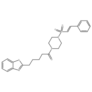 5-(1,3-Benzothiazol-2-yl)-1-[4-(2-phenylethenesulfonyl)piperazin-1-yl]pentan-1-one结构式