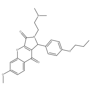2-(2-(Dimethylamino)ethyl)-6-methoxy-1-(4-propoxyphenyl)-1,2-dihydrochromeno[2,3-c]pyrrole-3,9-dione结构式