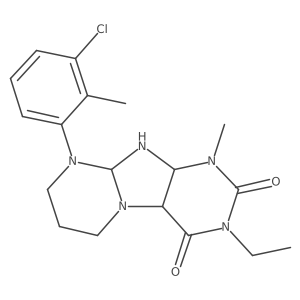 9-(3-chloro-2-methylphenyl)-3-ethyl-1-methyl-6,7,8,9a,10,10a-hexahydro-4aH-purino[7,8-a]pyrimidine-2,4-dione结构式
