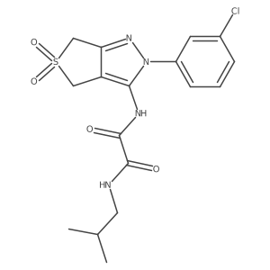 N1-(2-(3-chlorophenyl)-5,5-dioxido-4,6-dihydro-2H-thieno[3,4-c]pyrazol-3-yl)-N2-isobutyloxalamide结构式