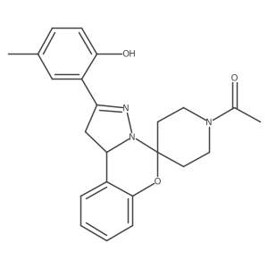 1-(2-(2-Hydroxy-5-methylphenyl)-1,10b-dihydrospiro[benzo[e]pyrazolo[1,5-c][1,3]oxazine-5,4'-piperidin]-1'-yl)ethanone Structure