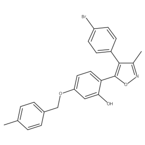 2-[4-(4-Bromophenyl)-3-methyl-1,2-oxazol-5-yl]-5-[(4-methylbenzyl)oxy]phenol结构式