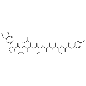 L-Tyrosyl-L-seryl-L-alanyl-L-seryl-L-asparaginyl-L-valyl-L-prolyl-L-serine结构式